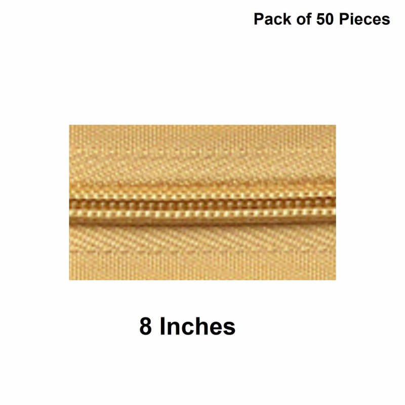     			Jyoti Zipper - Concealed Size 3 - Color 7 (50 Zips of 8 Inches) Open-Ended, Ideal for Tailoring, Crafts, Fashion, Dressmaking | Zips Used in Stitching, Sewing, Pants, Bags - Pack of 50 Pieces