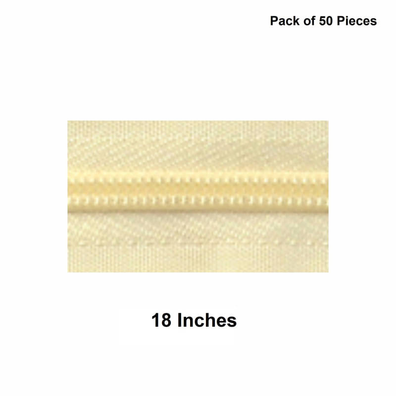     			Jyoti Zipper - Concealed Size 3 - Color 3 (50 Zips of 18 Inches), Open-Ended, Ideal for Tailoring, Crafts, Fashion, Dressmaking | Zips Used in Stitching, Sewing, Pants, and Bags - Pack of 50 Pieces