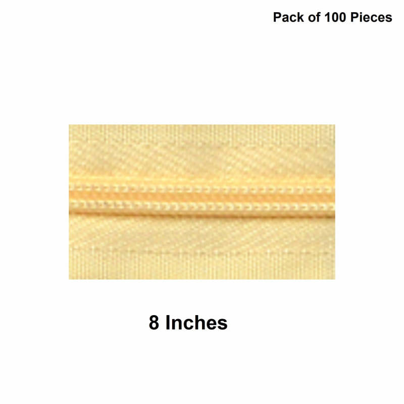     			Jyoti Zipper - Concealed Size 3 - Color 4 (100 Zips of 8 Inches) Open-Ended, Ideal for Tailoring, Crafts, Fashion, Dressmaking | Zips Used in Stitching, Sewing, Pants, Bags - Pack of 100 Pieces