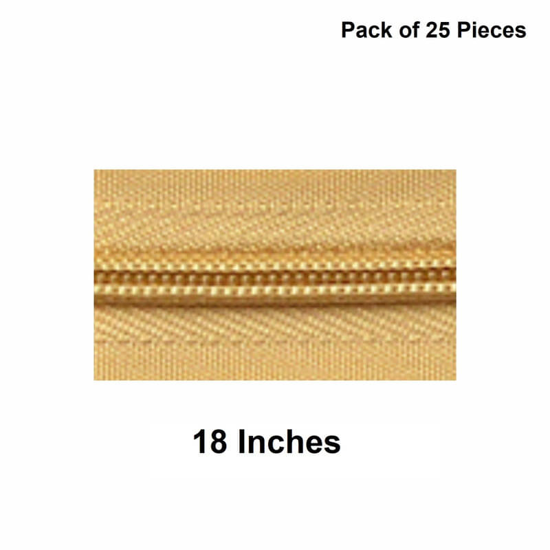     			Jyoti Zipper - Concealed Size 3 - Color 7 (25 Zips of 18 Inches) Open-Ended, Ideal for Tailoring, Crafts, Fashion, Dressmaking | Zips Used in Stitching, Sewing, Pants, Bags - Pack of 25 Pieces