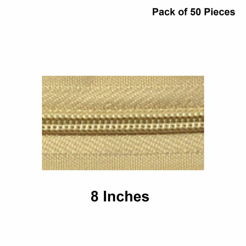     			Jyoti Zipper - Concealed Size 3 - Color 8 (50 Zips of 8 Inches) Open-Ended, Ideal for Tailoring, Crafts, Fashion, Dressmaking | Zips Used in Stitching, Sewing, Pants, Bags - Pack of 50 Pieces