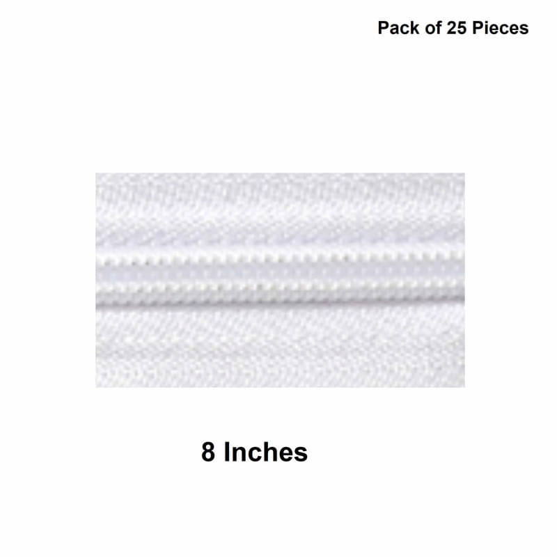     			Jyoti Zipper - Concealed Size 3 - Color 2 (25 Zips of 8 Inches) Open-Ended, Ideal for Tailoring, Crafts, Fashion, Dressmaking | Zips Used in Stitching, Sewing, Pants, Bags - Pack of 25 Pieces