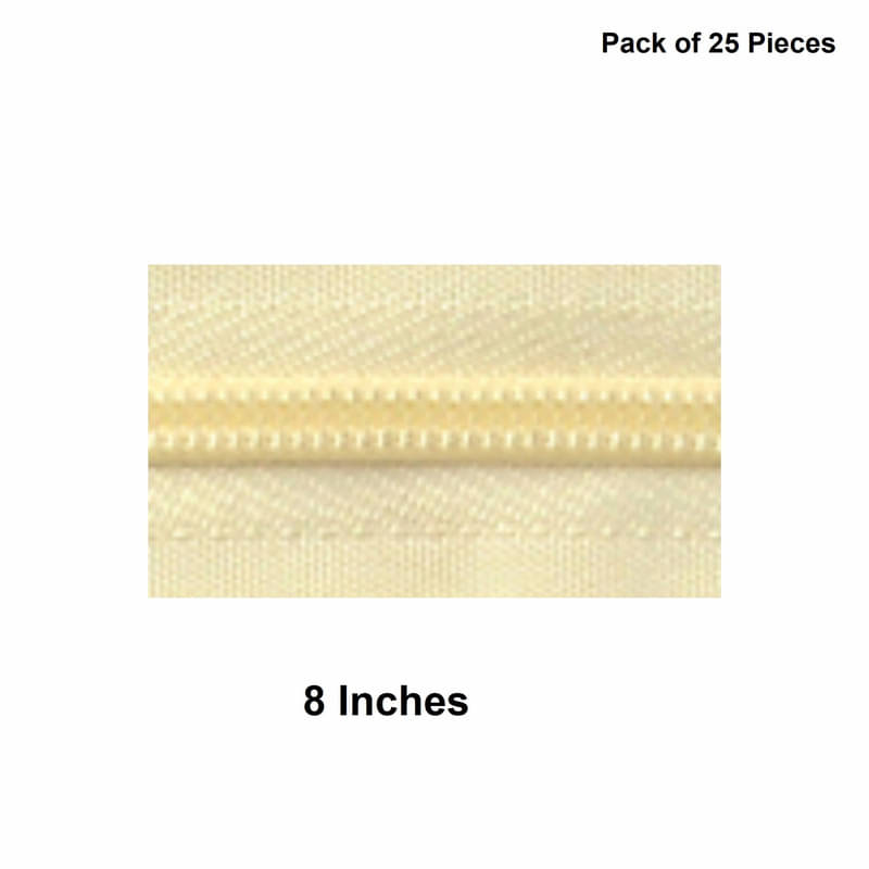     			Jyoti Zipper - Concealed Size 3 - Color 3 (25 Zips of 8 Inches) Open-Ended, Ideal for Tailoring, Crafts, Fashion, Dressmaking | Zips Used in Stitching, Sewing, Pants, Bags - Pack of 25 Pieces