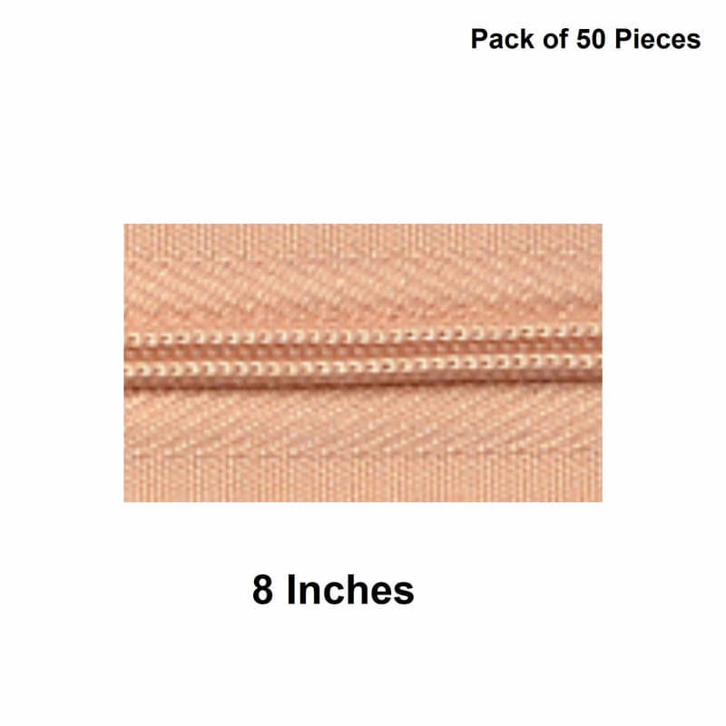     			Jyoti Zipper - Concealed Size 3 - Color 6 (50 Zips of 8 Inches) Open-Ended, Ideal for Tailoring, Crafts, Fashion, Dressmaking | Zips Used in Stitching, Sewing, Pants, Bags - Pack of 50 Pieces