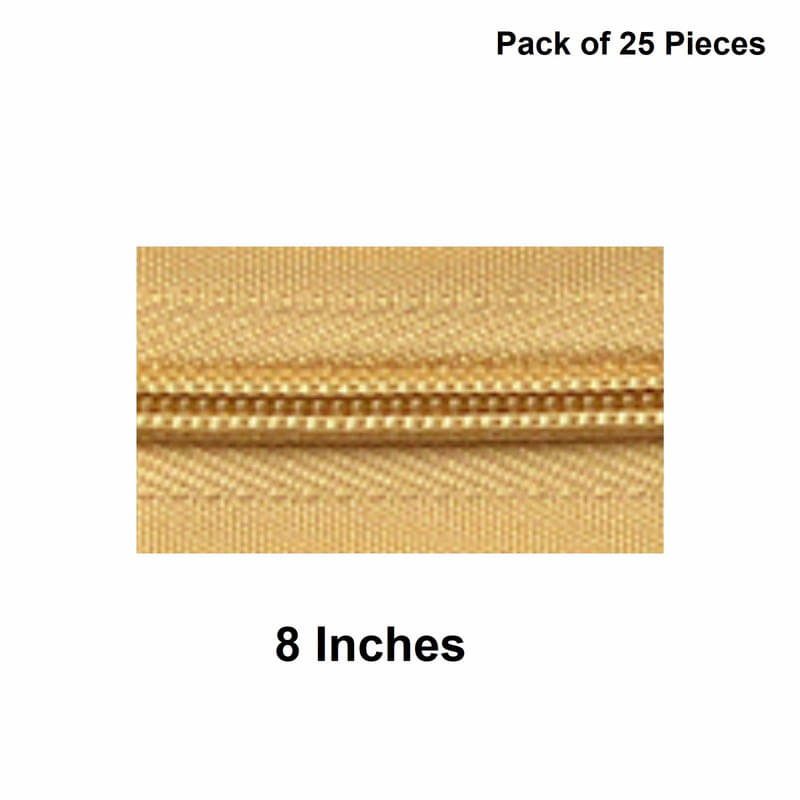     			Jyoti Zipper - Concealed Size 3 - Color 7 (25 Zips of 8 Inches) Open-Ended, Ideal for Tailoring, Crafts, Fashion, Dressmaking | Zips Used in Stitching, Sewing, Pants, Bags - Pack of 25 Pieces