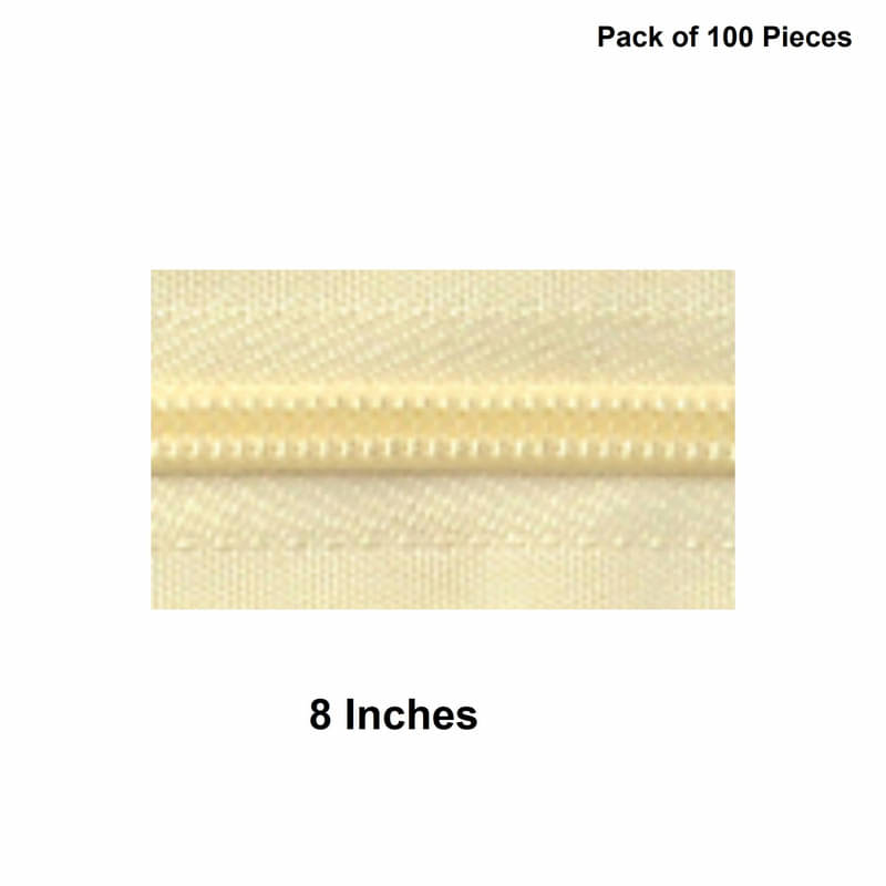     			Jyoti Zipper - Concealed Size 3 - Color 3 (100 Zips of 8 Inches) Open-Ended, Ideal for Tailoring, Crafts, Fashion, Dressmaking | Zips Used in Stitching, Sewing, Pants, Bags - Pack of 100 Pieces