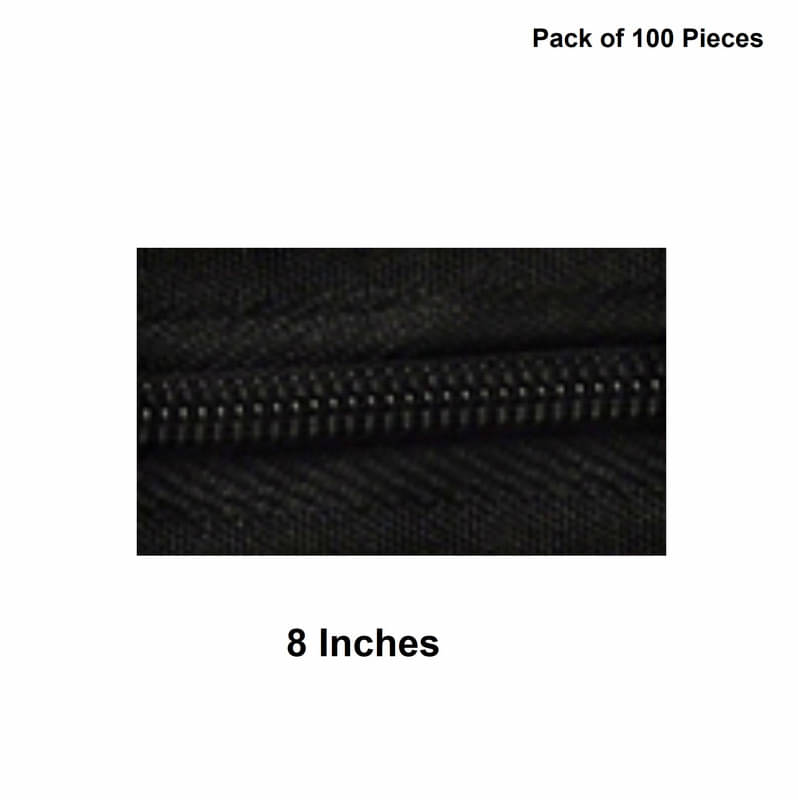     			Jyoti Zipper - Concealed Size 3 - Color 1 (100 Zips of 8 Inches) Open-Ended, Ideal for Tailoring, Crafts, Fashion, Dressmaking | Zips Used in Stitching, Sewing, Pants, Bags - Pack of 100 Pieces