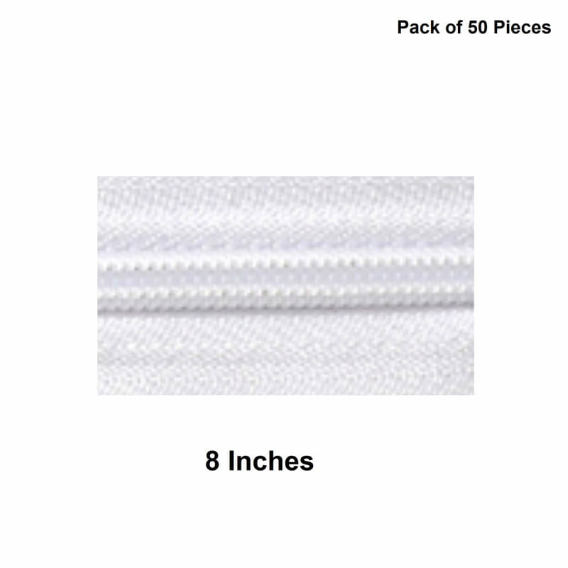     			Jyoti Zipper - Concealed Size 3 - Color 2 (50 Zips of 8 Inches) Open-Ended, Ideal for Tailoring, Crafts, Fashion, Dressmaking | Zips Used in Stitching, Sewing, Pants, Bags - Pack of 50 Pieces