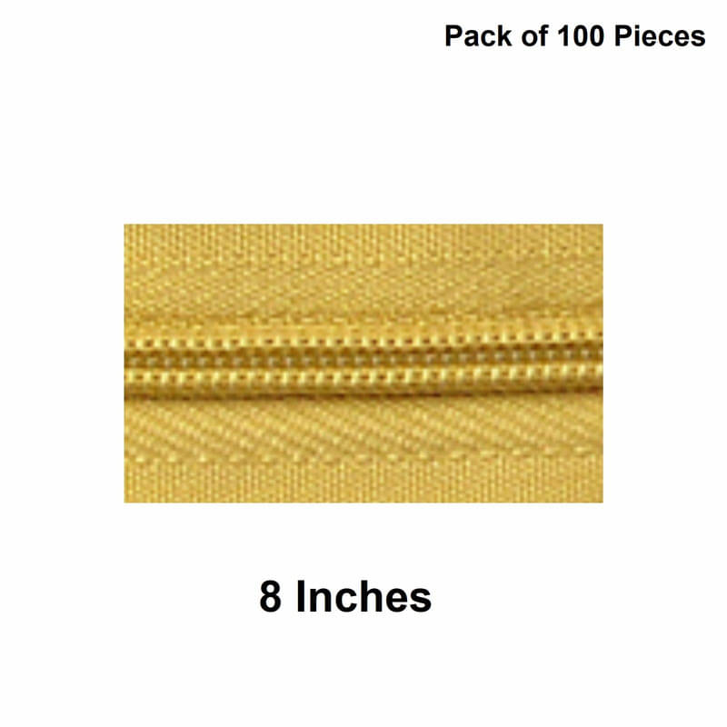    			Jyoti Zipper - Concealed Size 3 - Color 9 (100 Zips of 8 Inches) Open-Ended, Ideal for Tailoring, Crafts, Fashion, Dressmaking | Zips Used in Stitching, Sewing, Pants, Bags - Pack of 100 Pieces