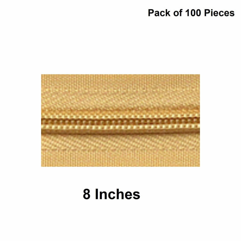     			Jyoti Zipper - Concealed Size 3 - Color 7 (100 Zips of 8 Inches) Open-Ended, Ideal for Tailoring, Crafts, Fashion, Dressmaking | Zips Used in Stitching, Sewing, Pants, Bags - Pack of 100 Pieces
