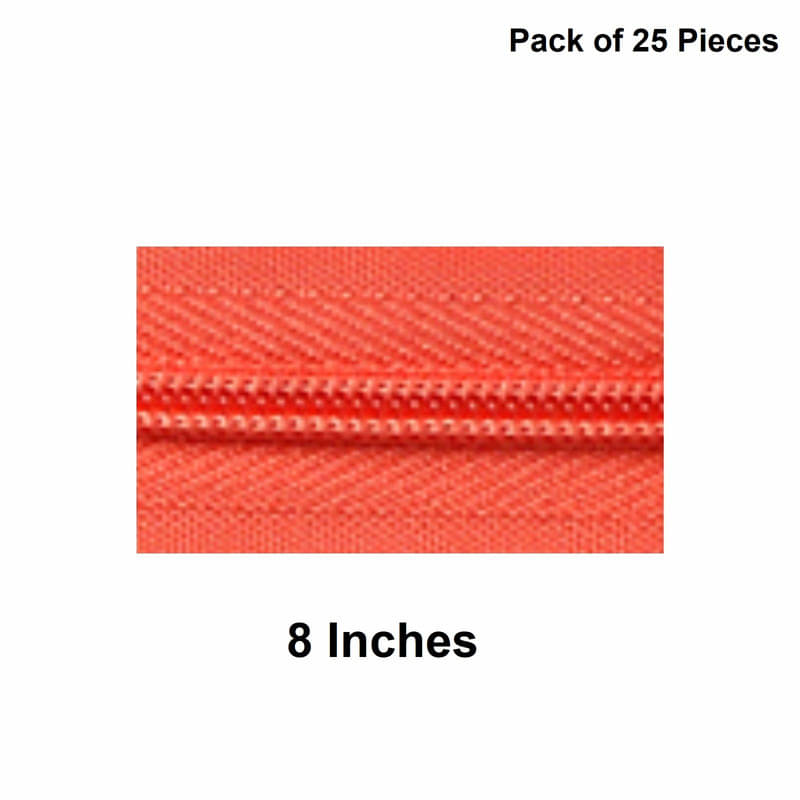     			Jyoti Zipper - Concealed Size 3 - Color 25 (25 Zips of 8 Inches) Open-Ended, Ideal for Tailoring, Crafts, Fashion, Dressmaking | Zips Used in Stitching, Sewing, Pants, Bags - Pack of 25 Pieces