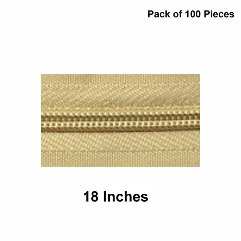     			Jyoti Zipper - Concealed Size 3 - Color 8 (100 Zips of 18 Inches) Open-Ended, Ideal for Tailoring, Crafts, Fashion, Dressmaking | Zips Used in Stitching, Sewing, Pants, Bags - Pack of 100 Pieces