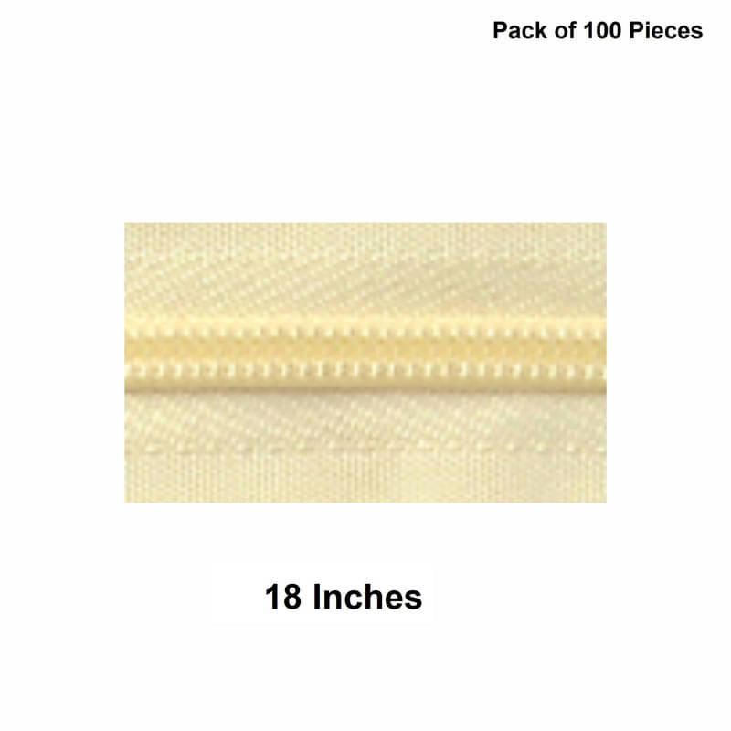     			Jyoti Zipper - Concealed Size 3 - Color 3 (100 Zips of 18 Inches) Open-Ended, Ideal for Tailoring, Crafts, Fashion, Dressmaking | Zips Used in Stitching, Sewing, Pants, Bags - Pack of 100 Pieces