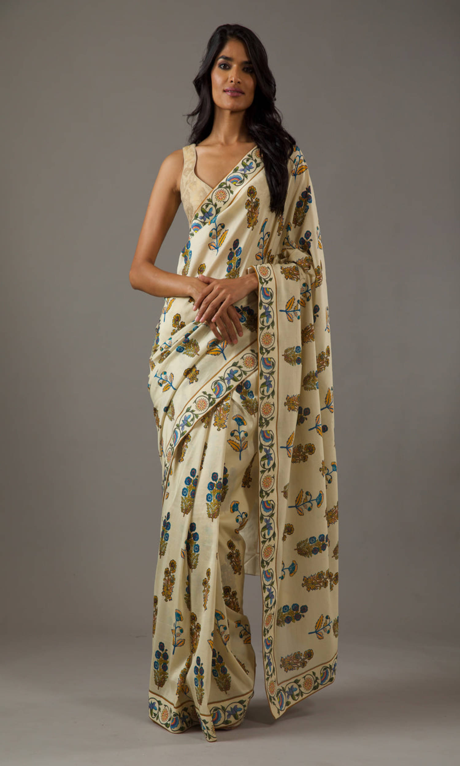 KSNDV Trendz Silk Printed Saree With Unstitched Blouse Piece ( Off White ) KSNDV Trendz Silk Printed Saree With Unstitched Blouse Piece ( Off White )