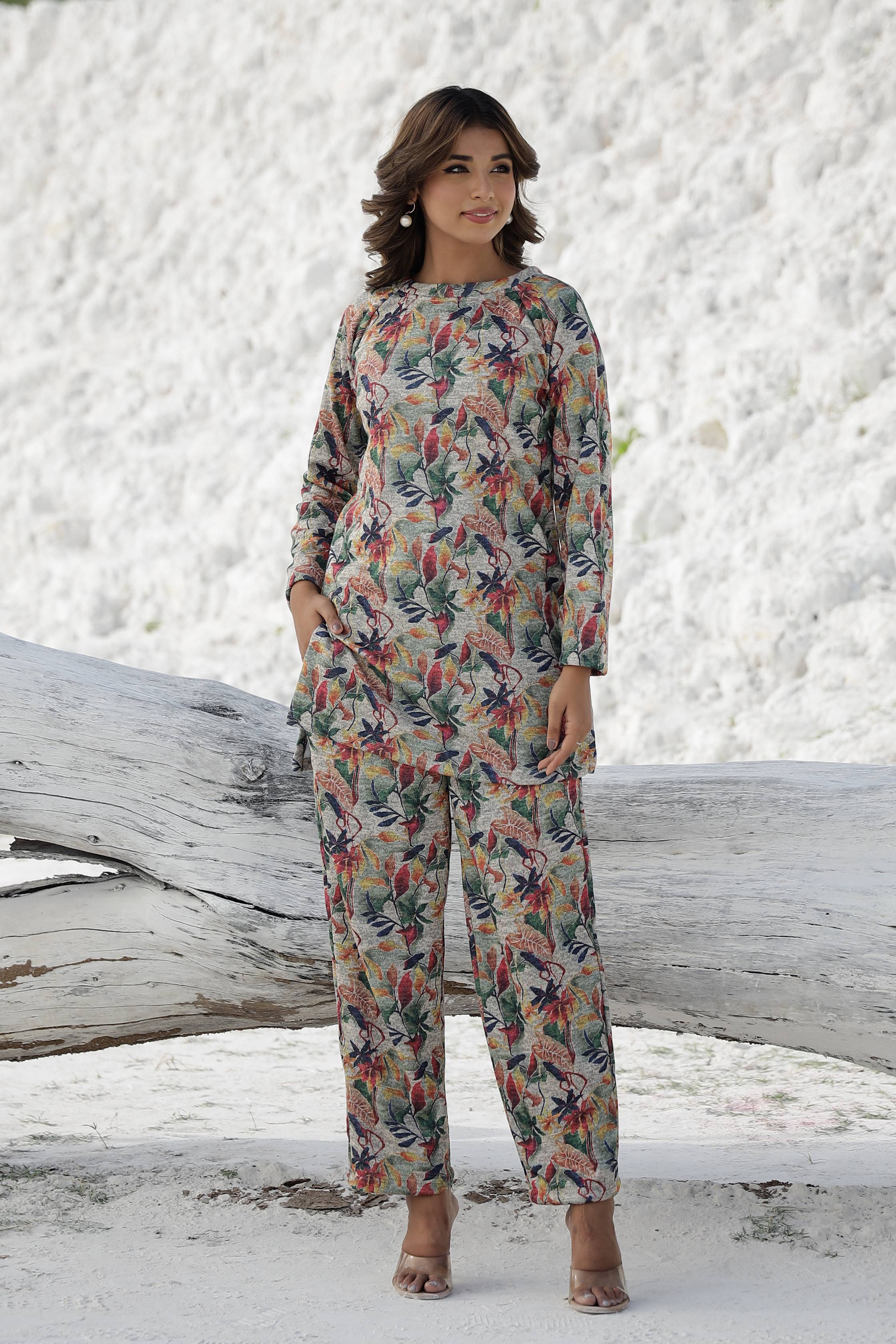     			Label Flavia Women Printed Top With Trousers Co-Ord Set ( Multi Color )