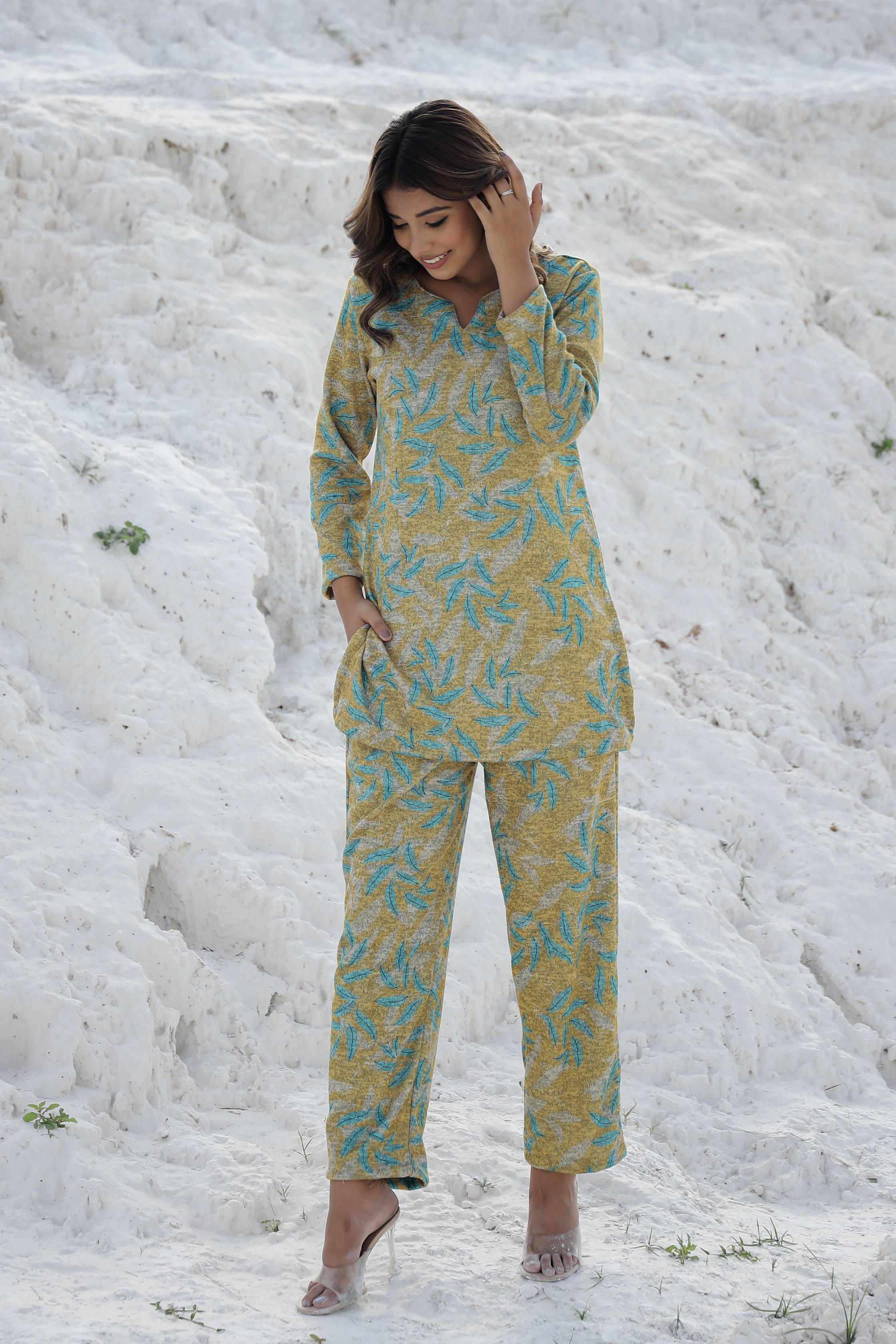     			Label Flavia Women Printed Top With Trousers Co-Ord Set ( Multi Color )