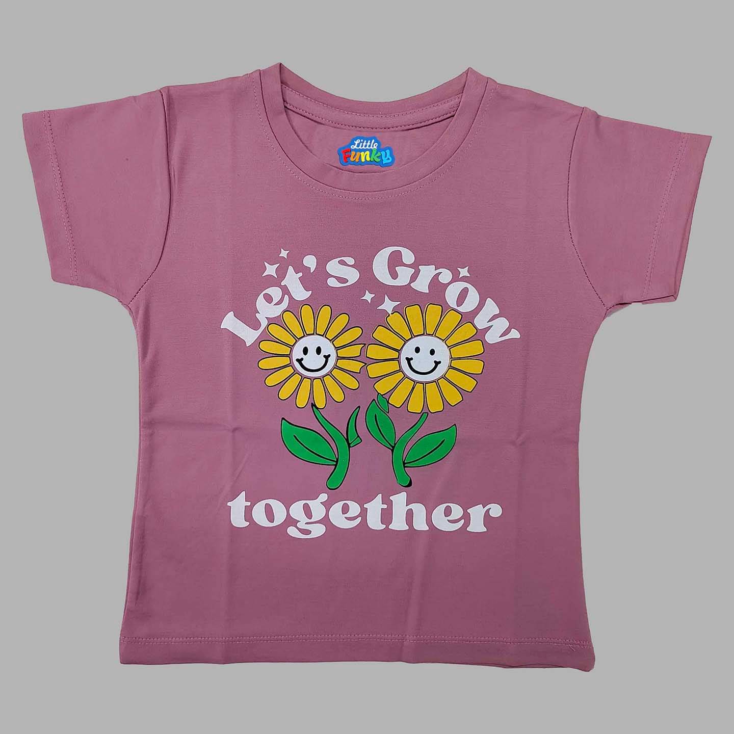     			Little Funky Pack of 1 Girls Rayon T-Shirt ( Pink )