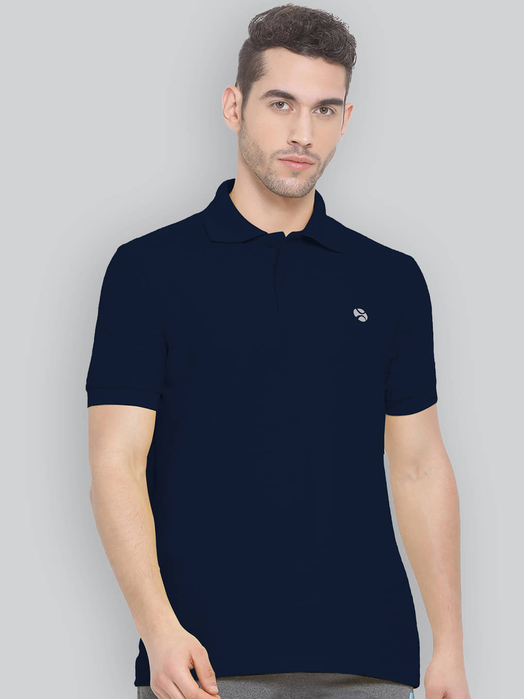 Lux Nitro Pack of 1 Cotton Blend Regular Fit Solid Half Sleeves Men's Polo T Shirt ( Navy )     			Lux Nitro Pack of 1 Cotton Blend Regular Fit Solid Half Sleeves Men's Polo T Shirt ( Navy )