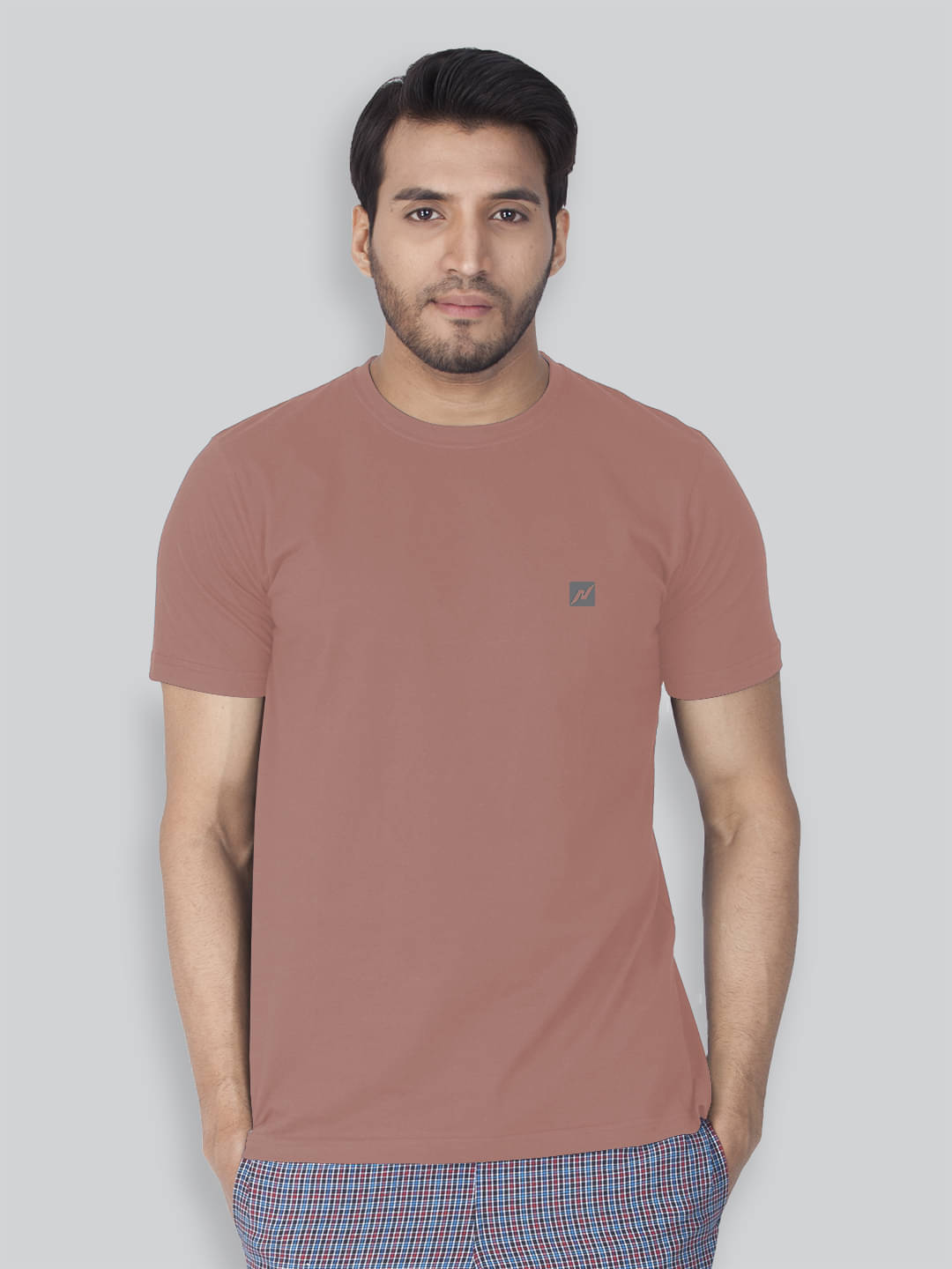 Lux Nitro Cotton Blend Regular Fit Solid Half Sleeves Men's Round T-Shirt - Peach ( Pack of 1 ) Lux Nitro Cotton Blend Regular Fit Solid Half Sleeves Men's Round T-Shirt - Peach ( Pack of 1 )