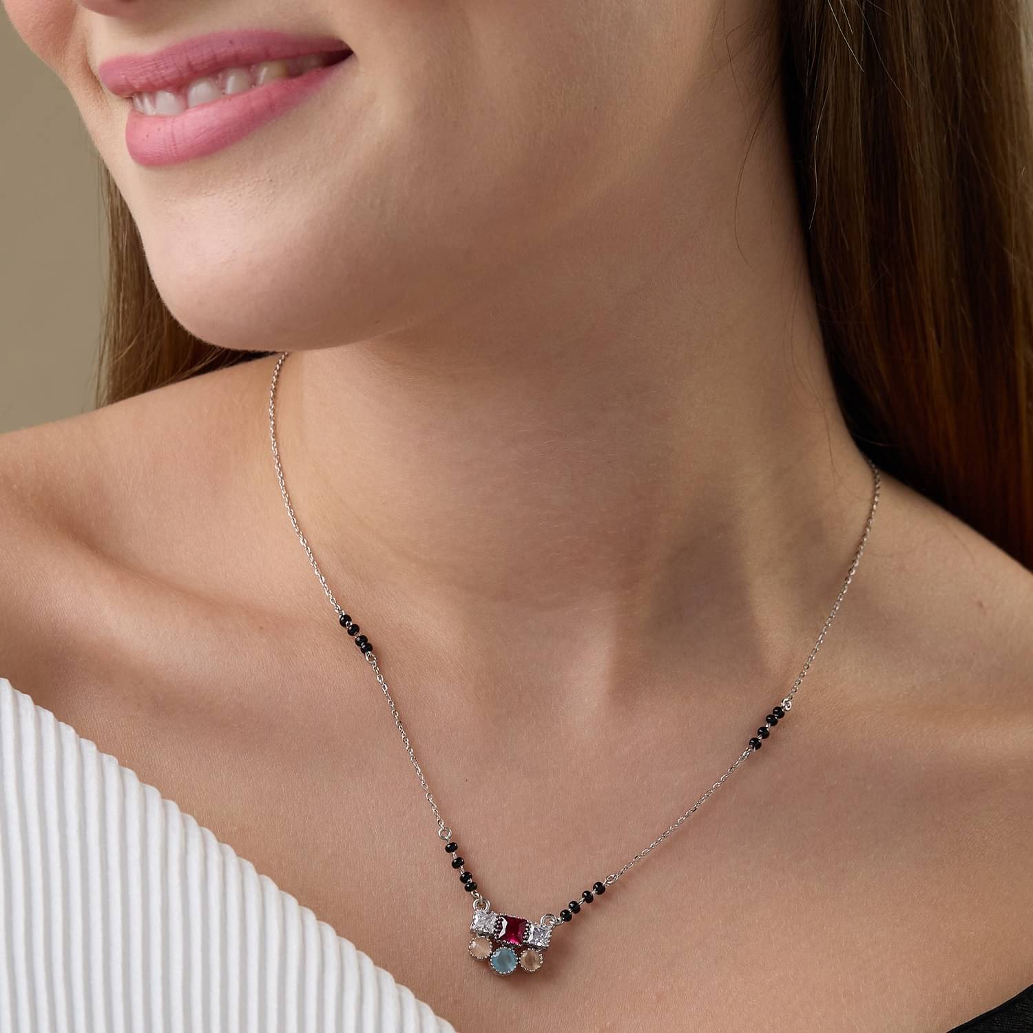     			Maira 925 Sterling Silver Silver Manglsutra