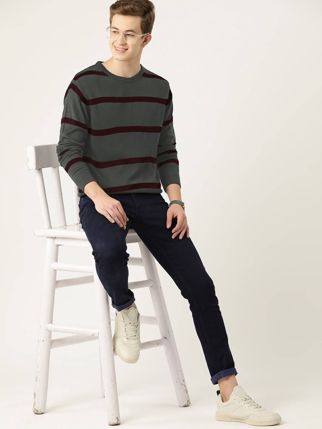 Merriment Woollen Blend Round Neck Men's Full Sleeves Pullover Sweater - Grey ( Pack of 1 )     			Merriment Woollen Blend Round Neck Men's Full Sleeves Pullover Sweater - Grey ( Pack of 1 )