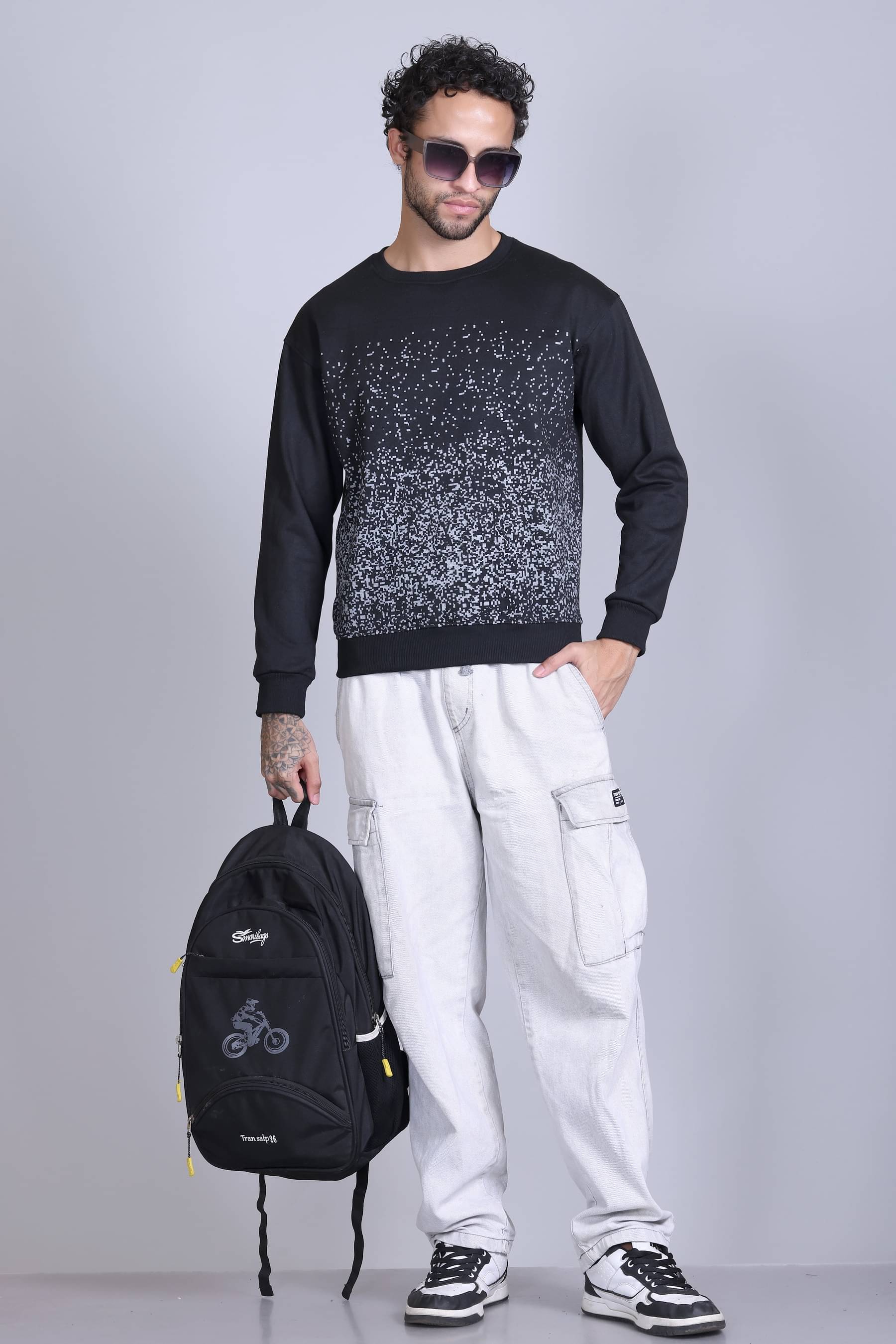     			OBAAN Fleece Round Neck Men's Sweatshirt - Black ( Pack of 1 )