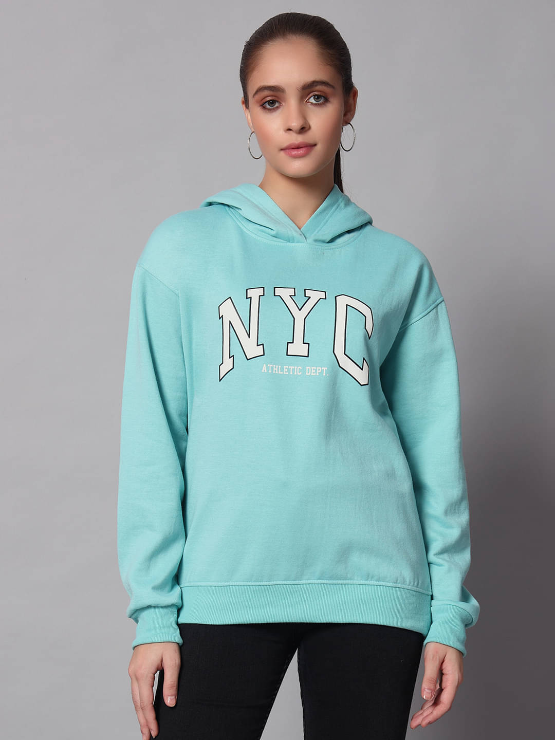OBAAN Fleece Women's Hooded Sweatshirt ( Turquoise ) OBAAN Fleece Women's Hooded Sweatshirt ( Turquoise )