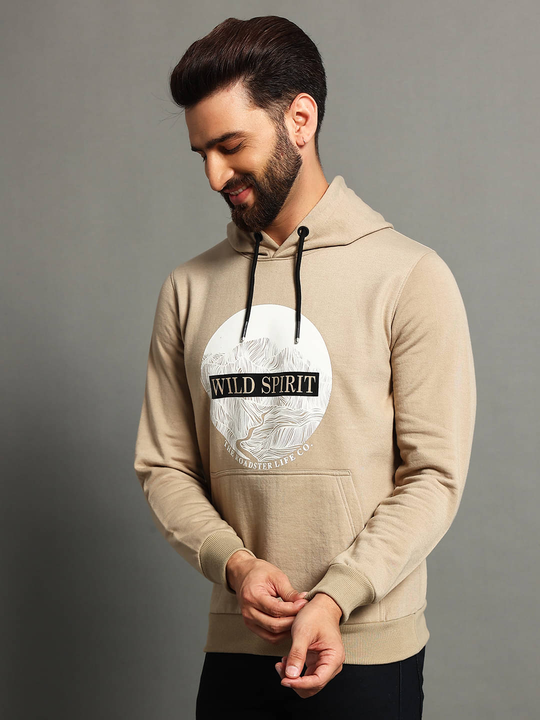 OGEN Fleece Hooded Men's Sweatshirt - Beige ( Pack of 1 ) OGEN Fleece Hooded Men's Sweatshirt - Beige ( Pack of 1 )