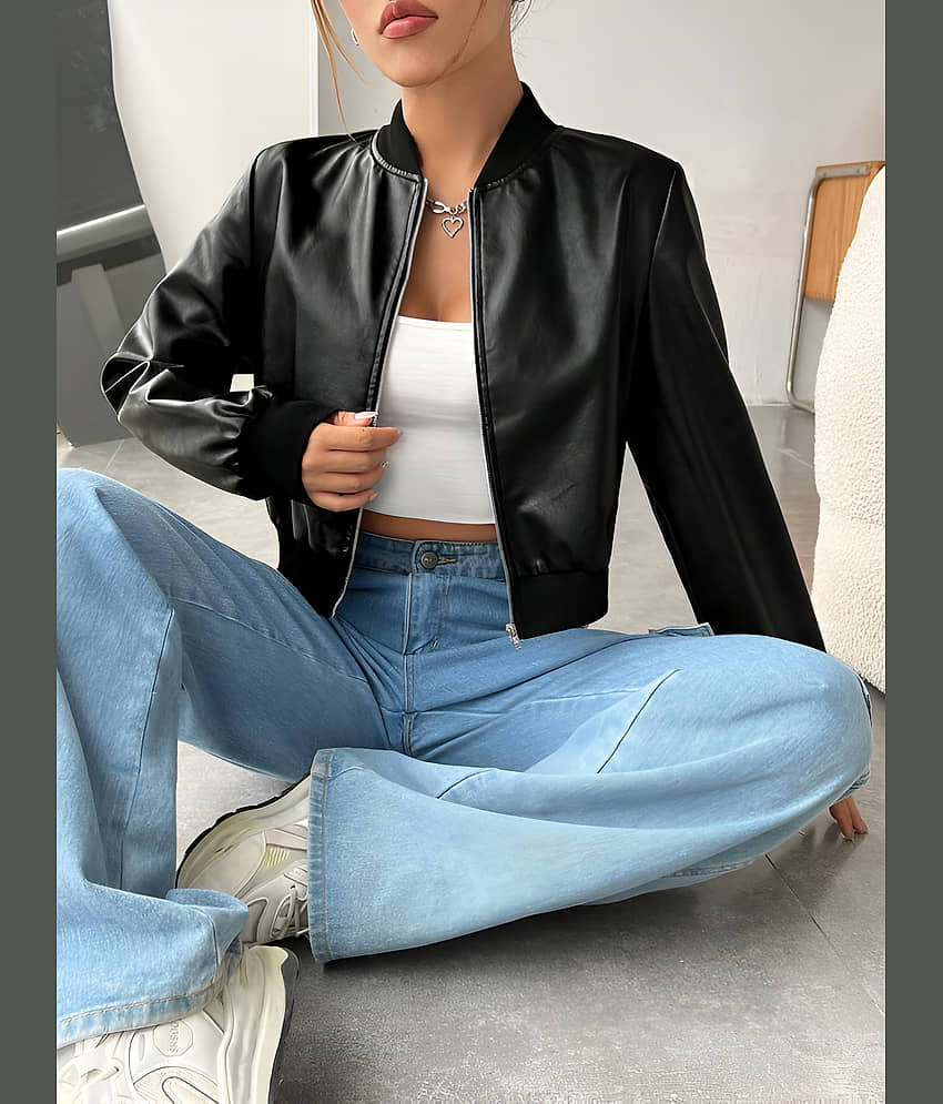 PLUS PARADISE Women Regular Jacket ( Black ) - Jackets & Coats | Buy online on ZillyBuy