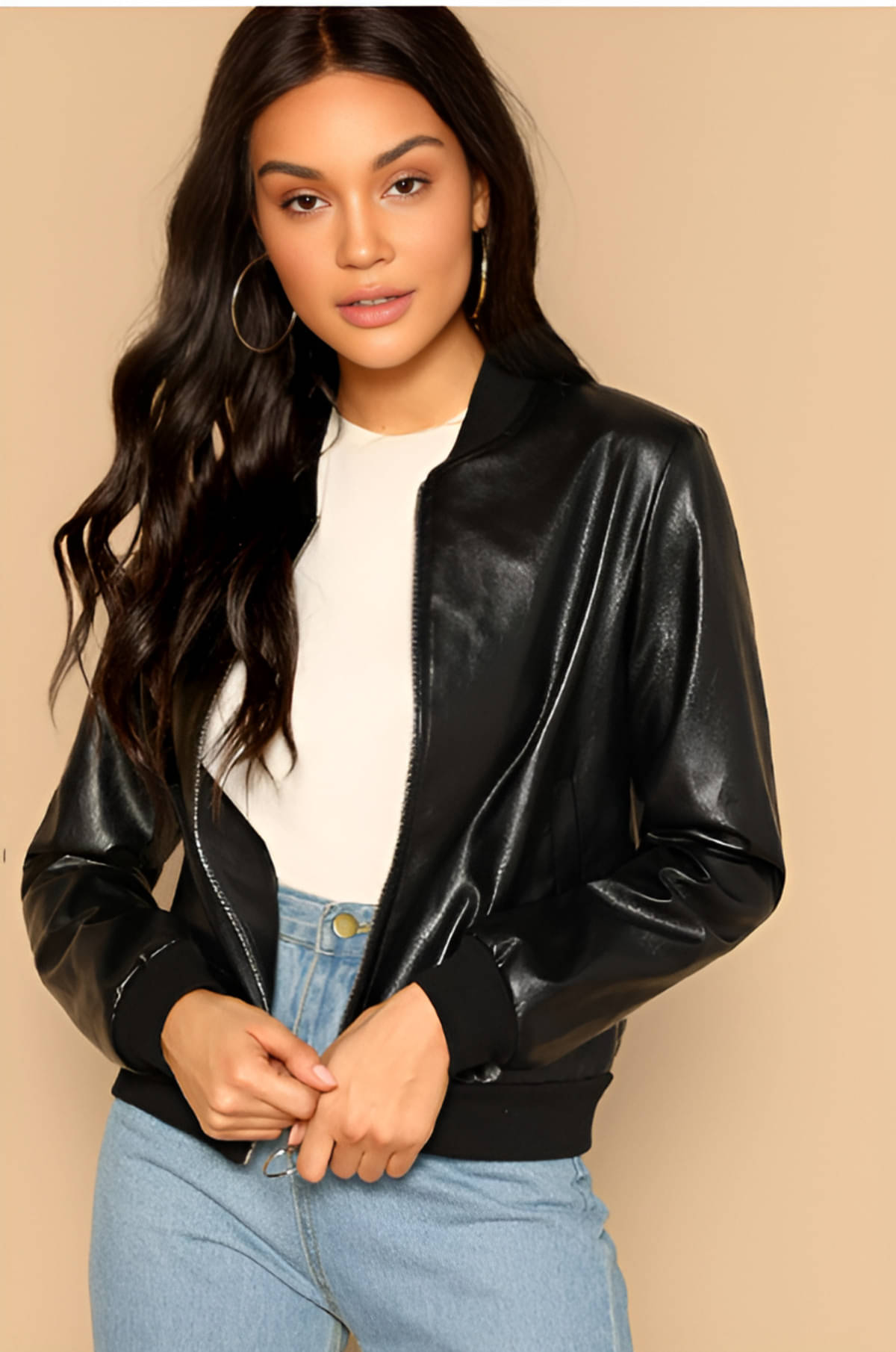 PLUS PARADISE - Leather Black Jackets PLUS PARADISE - Leather Black Jackets