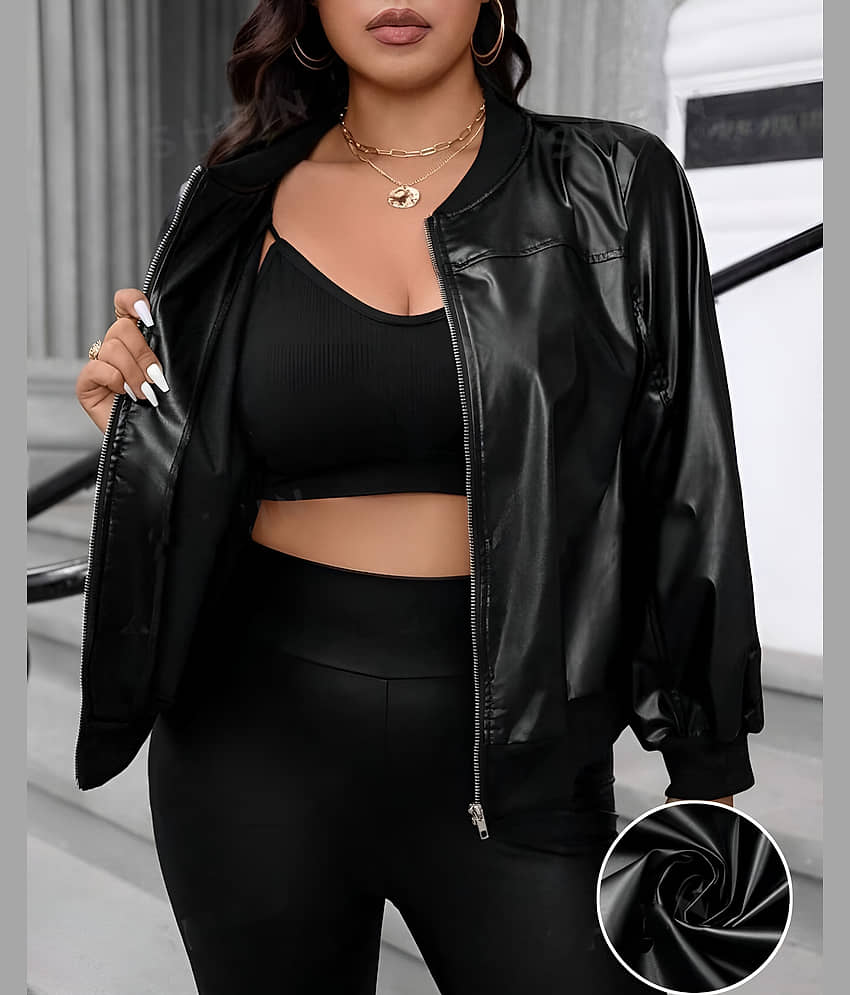 PLUS PARADISE Women Regular Jacket ( Black ) - Jackets & Coats | Buy online on ZillyBuy
