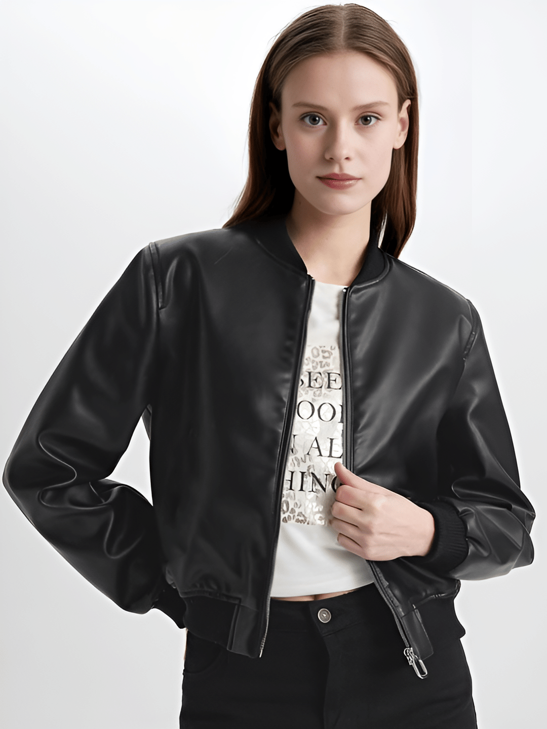     			PLUS PARADISE - Leather Black Jackets