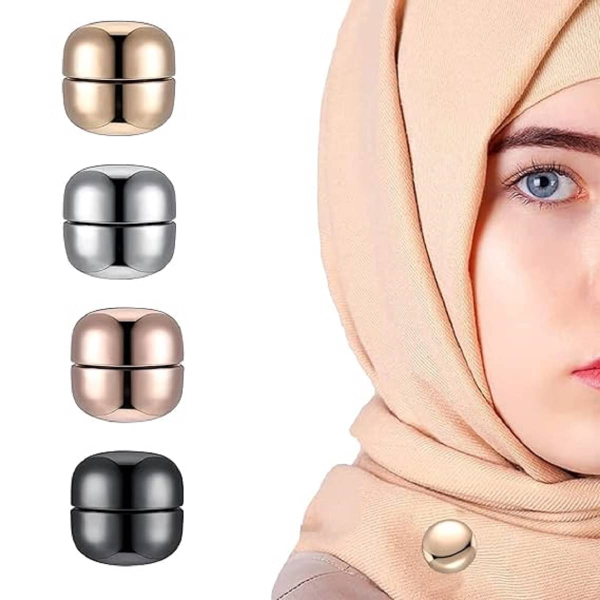 RAMDEV ENTERPRISE Hijab Pins Round Hijab Magnetic Pins for Women Girls Multi-Use Pinless Magnet Pins for Hijab Muslim Scarf Saree Pins Clothing Button Clip (4 Pairs) RAMDEV ENTERPRISE Hijab Pins Round Hijab Magnetic Pins for Women Girls Multi-Use Pinless Magnet Pins for Hijab Muslim Scarf Saree Pins Clothing Button Clip (4 Pairs)