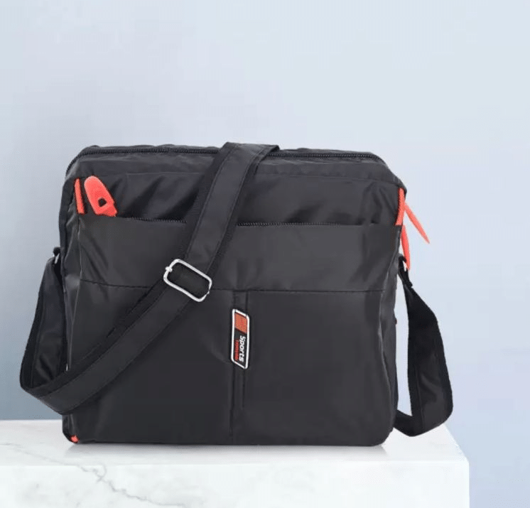     			Raylan Black Solid Messenger Bag