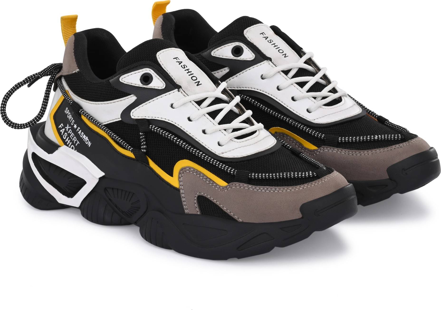     			Rising Wolf Lightweight Black Men's Sports Running Shoes