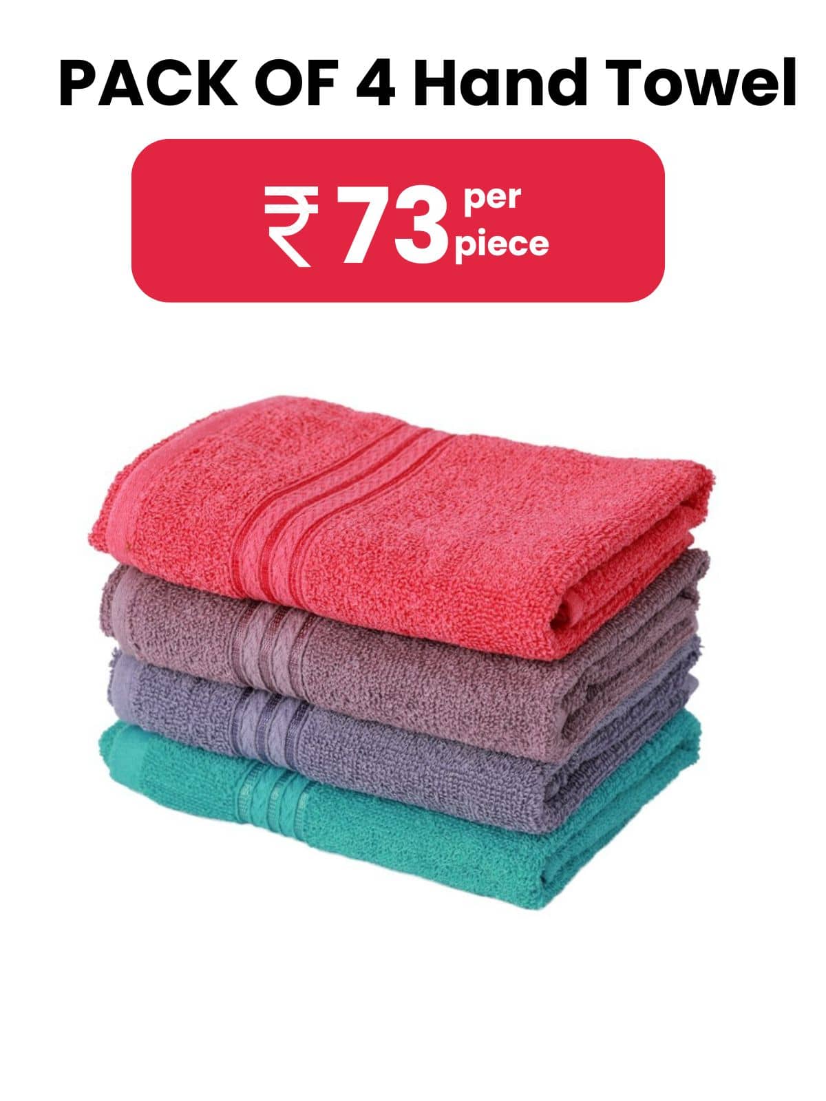 Satisfyn Cotton Solid Hand Towel 401-450 ( Pack of 4 ) - Assorted - Towels | Buy online on ZillyBuy