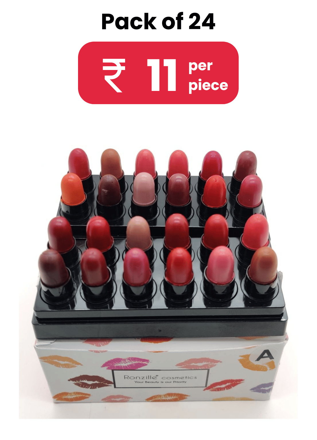     			Ronzille Bullet lipstick Set of 24 Mini lipstick (A, B)