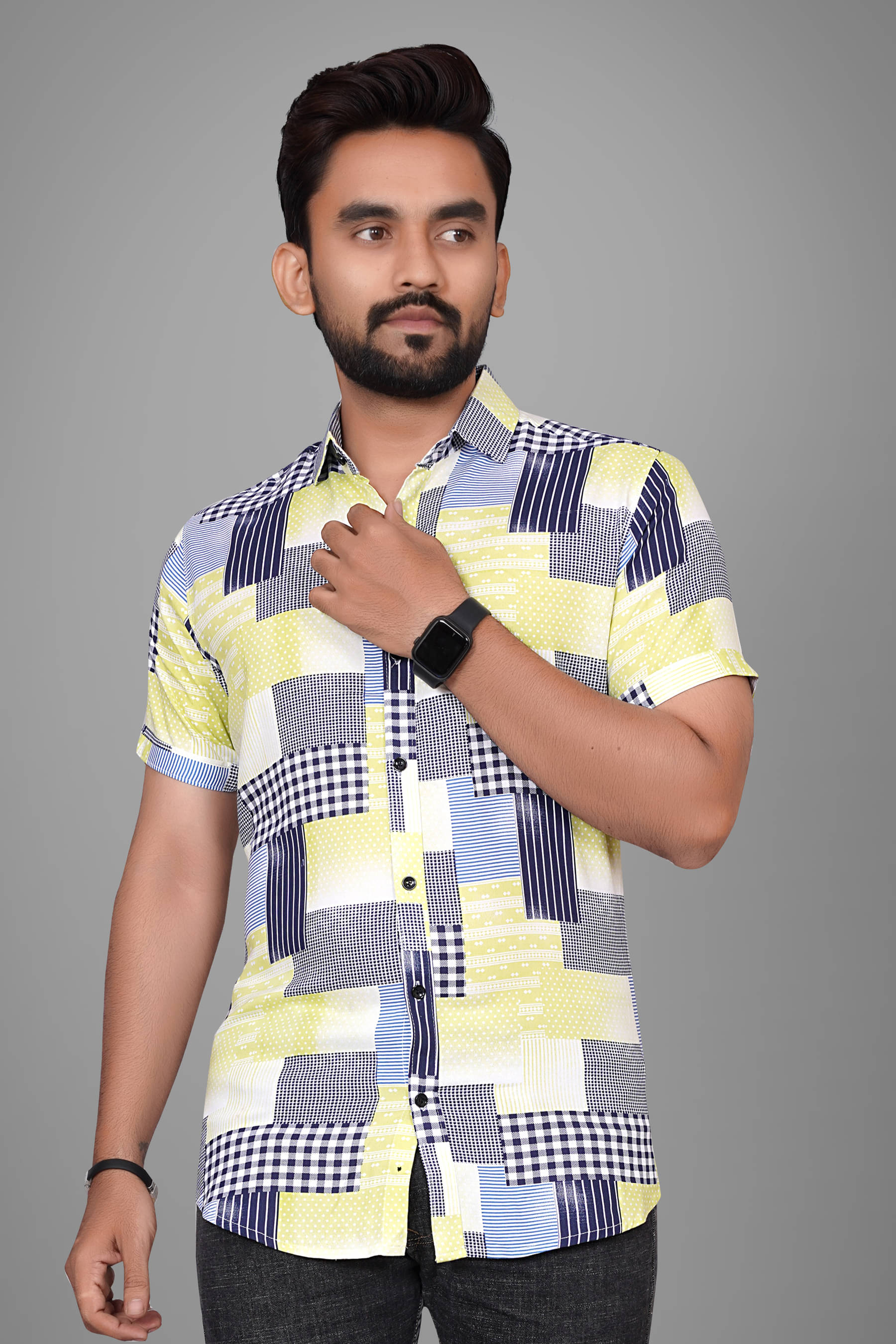 SUR-T Viscose Regular Fit Checks Half Sleeves Men's Casual Shirt - Yellow ( Pack of 1 ) SUR-T Viscose Regular Fit Checks Half Sleeves Men's Casual Shirt - Yellow ( Pack of 1 )