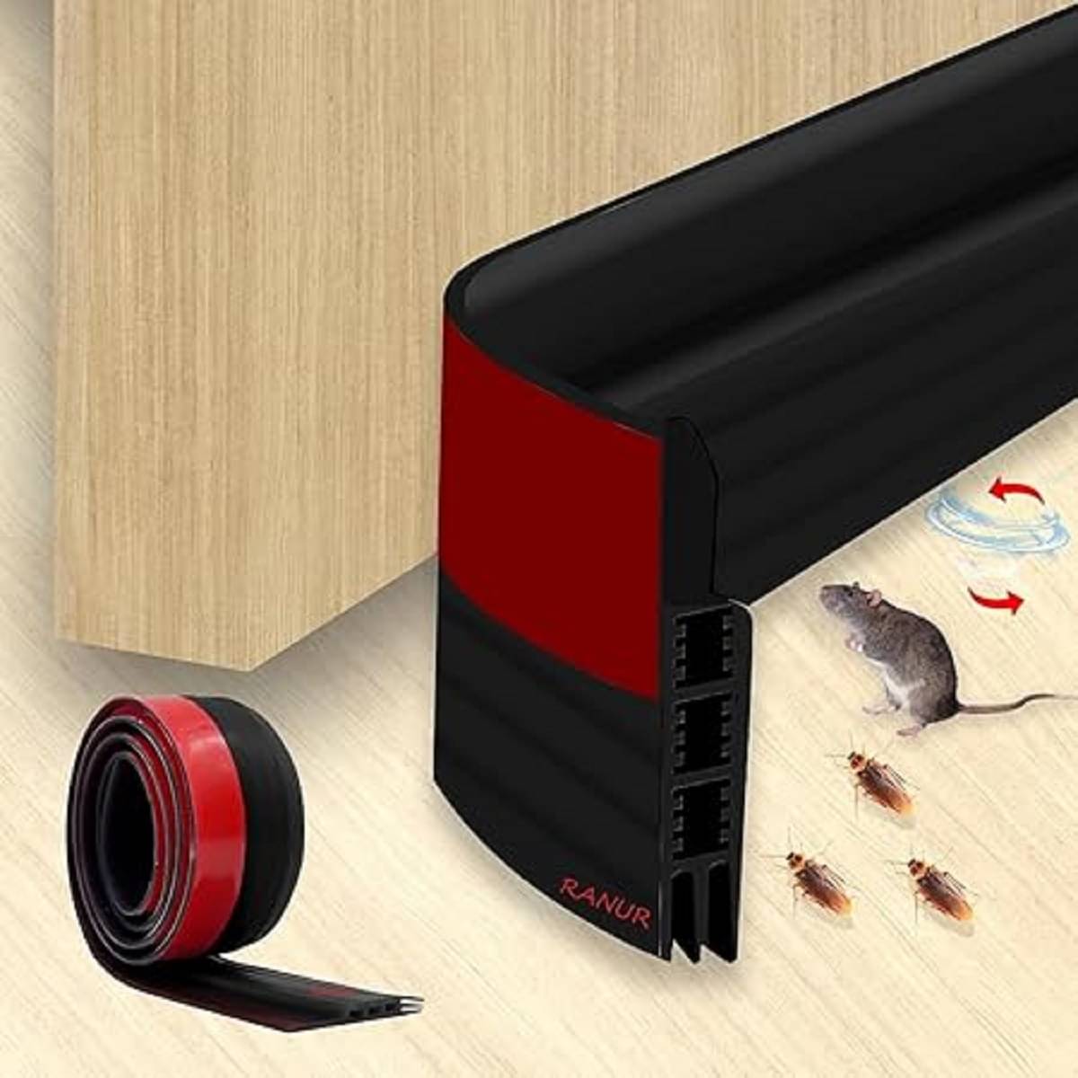     			Silicone Self Adhesive Door Bottom Sealing Strip Guard For Home Door Protector For Home From Dust, Insects, Waterproof, Soundproof Door Seal, Door Air Blocker 1 Meter
