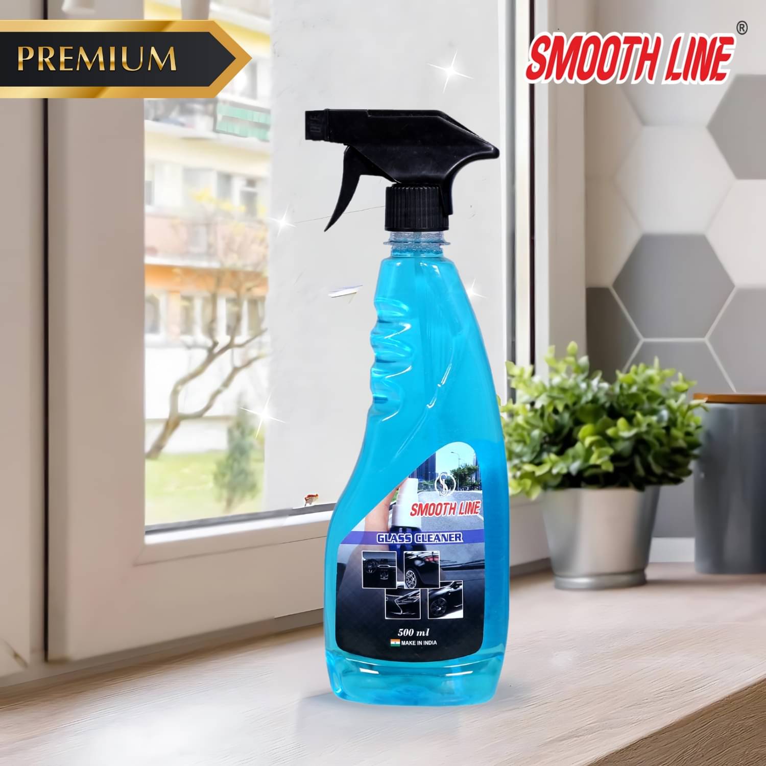     			Smooth line Glass & Windshield Cleaner 500ml ( Pack of 1 )