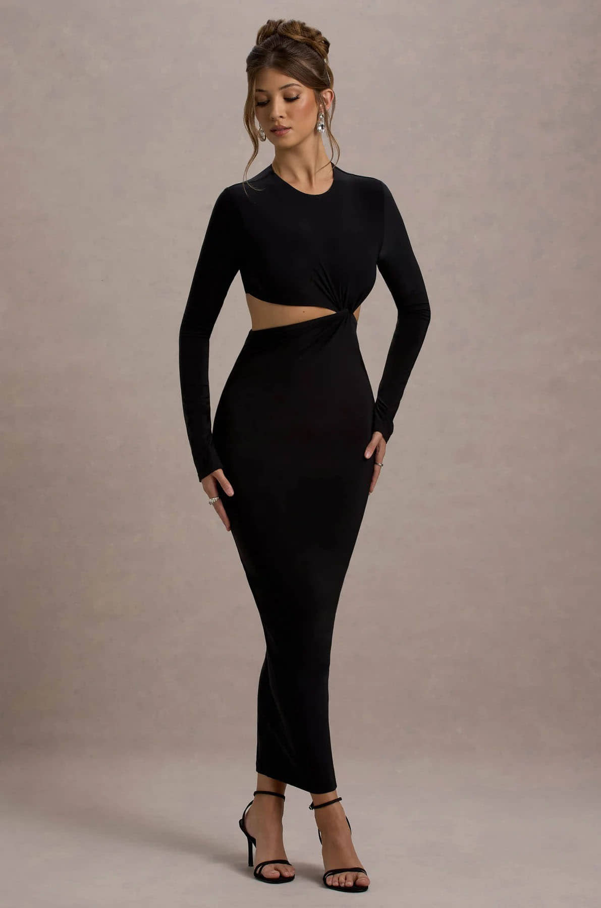 Traquila Women Lycra Solid Bodycon Dress ( Black )