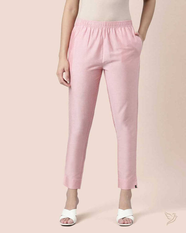     			Twin Birds - Pink Viscose Women's Straight Pant ( Pack of 1 )