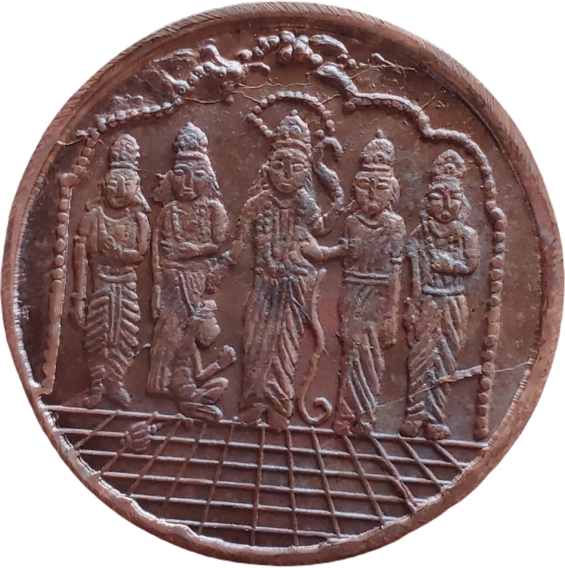     			UKL 1818 ONE ANNA RAM DARBAR BIG SIZE COPPER COIN