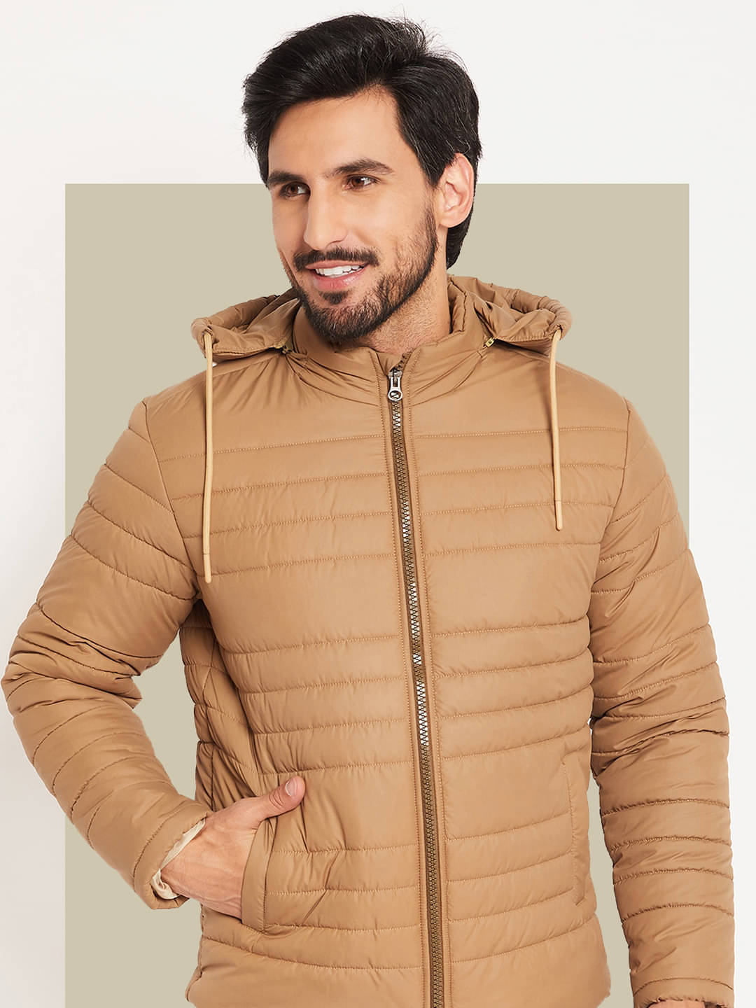 VERO AMORE Polyester Men's Quilted & Bomber Jacket - Beige ( Pack of 1 )     			VERO AMORE Polyester Men's Quilted & Bomber Jacket - Beige ( Pack of 1 )