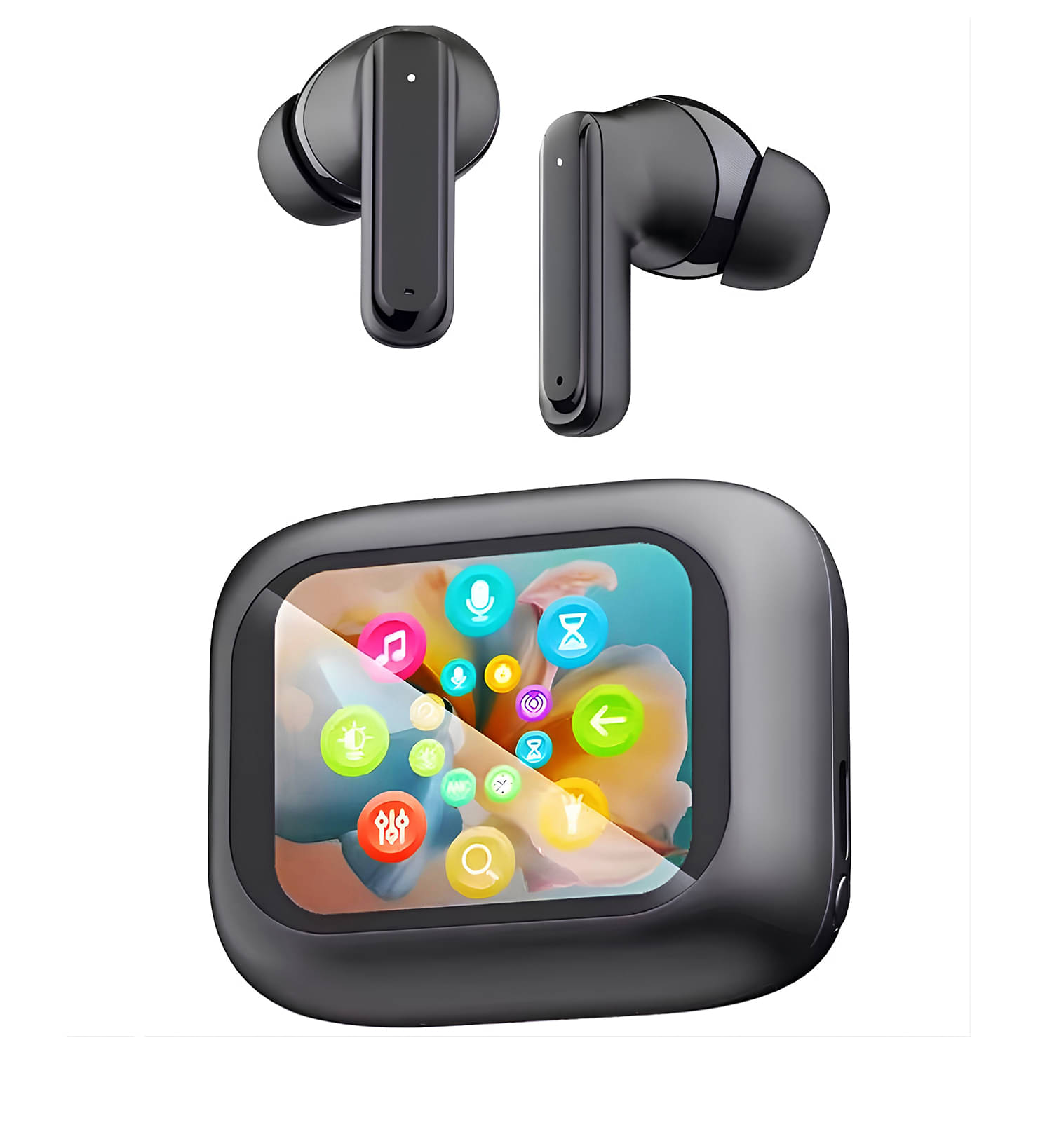 Vertical9 Touch Display Bluetooth True Wireless (TWS) In Ear 6 Hours Playback Active Noise cancellation IPX4(Splash & Sweat Proof) Black Vertical9 Touch Display Bluetooth True Wireless (TWS) In Ear 6 Hours Playback Active Noise cancellation IPX4(Splash & Sweat Proof) Black