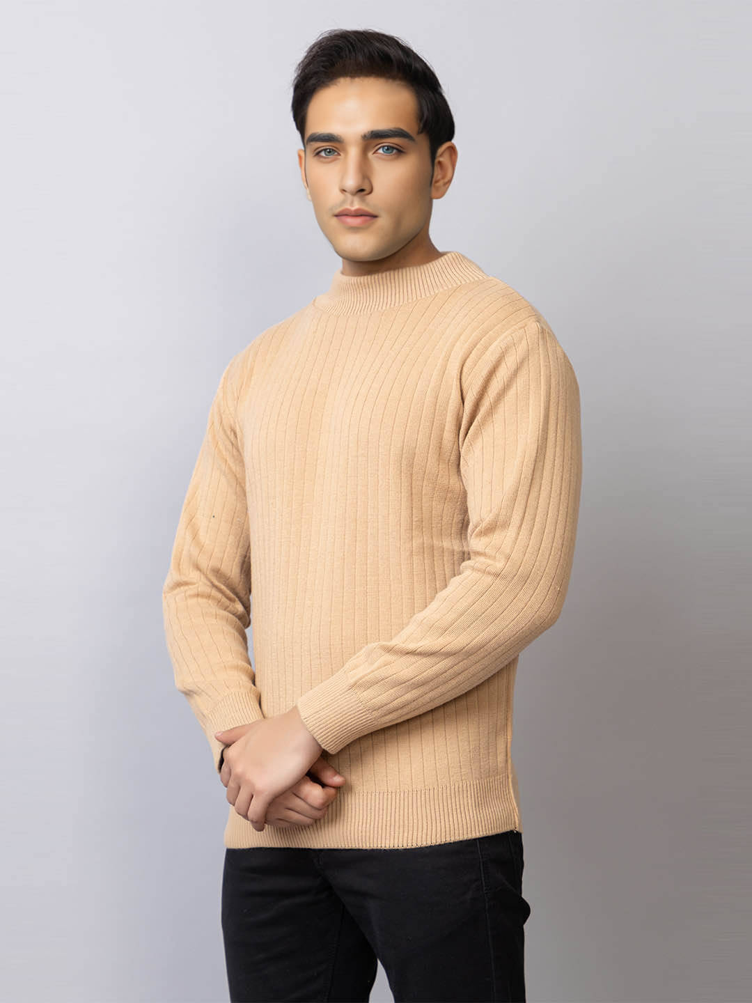 tysort Woollen Blend High Neck Men's Full Sleeves Pullover Sweater - Beige ( Pack of 1 ) tysort Woollen Blend High Neck Men's Full Sleeves Pullover Sweater - Beige ( Pack of 1 )