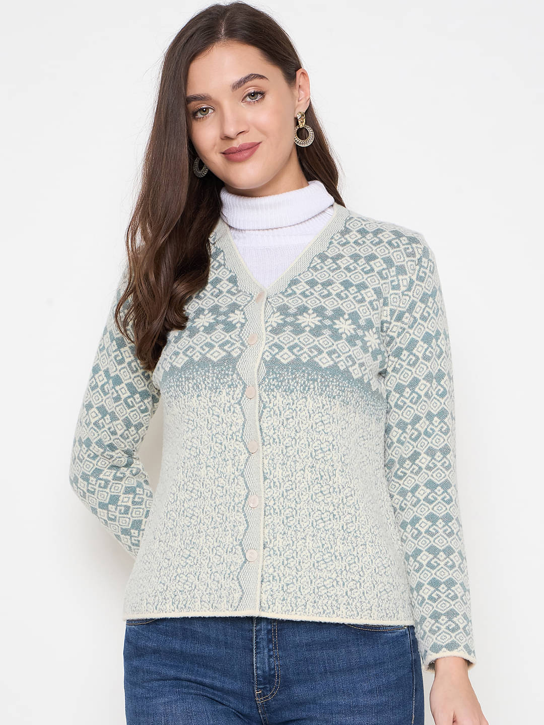 zigo Women Acro Wool V-Neck Cardigan ( Beige )     			zigo Women Acro Wool V-Neck Cardigan ( Beige )