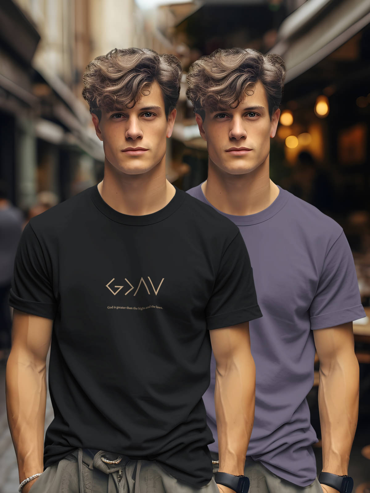     			BULLMER Pack of 2 Cotton Blend Regular Fit Men's T-Shirt ( Black )