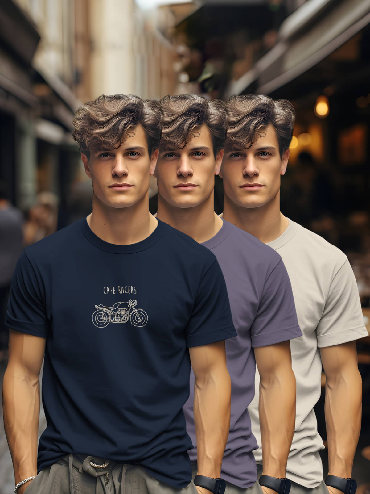BULLMER Men Cotton Blend Regular Fit Printed T-Shirt ( Navy Blue ) BULLMER Men Cotton Blend Regular Fit Printed T-Shirt ( Navy Blue )