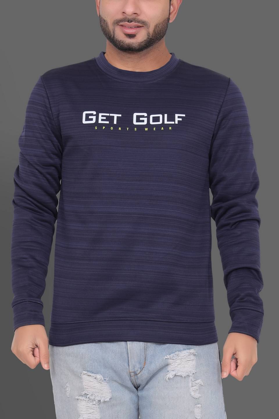     			GET GOLF Fleece Round Neck Men's Sweatshirt - Navy Blue ( Pack of 1 )
